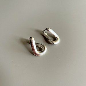 COS, Silver Infinity Loop Earrings